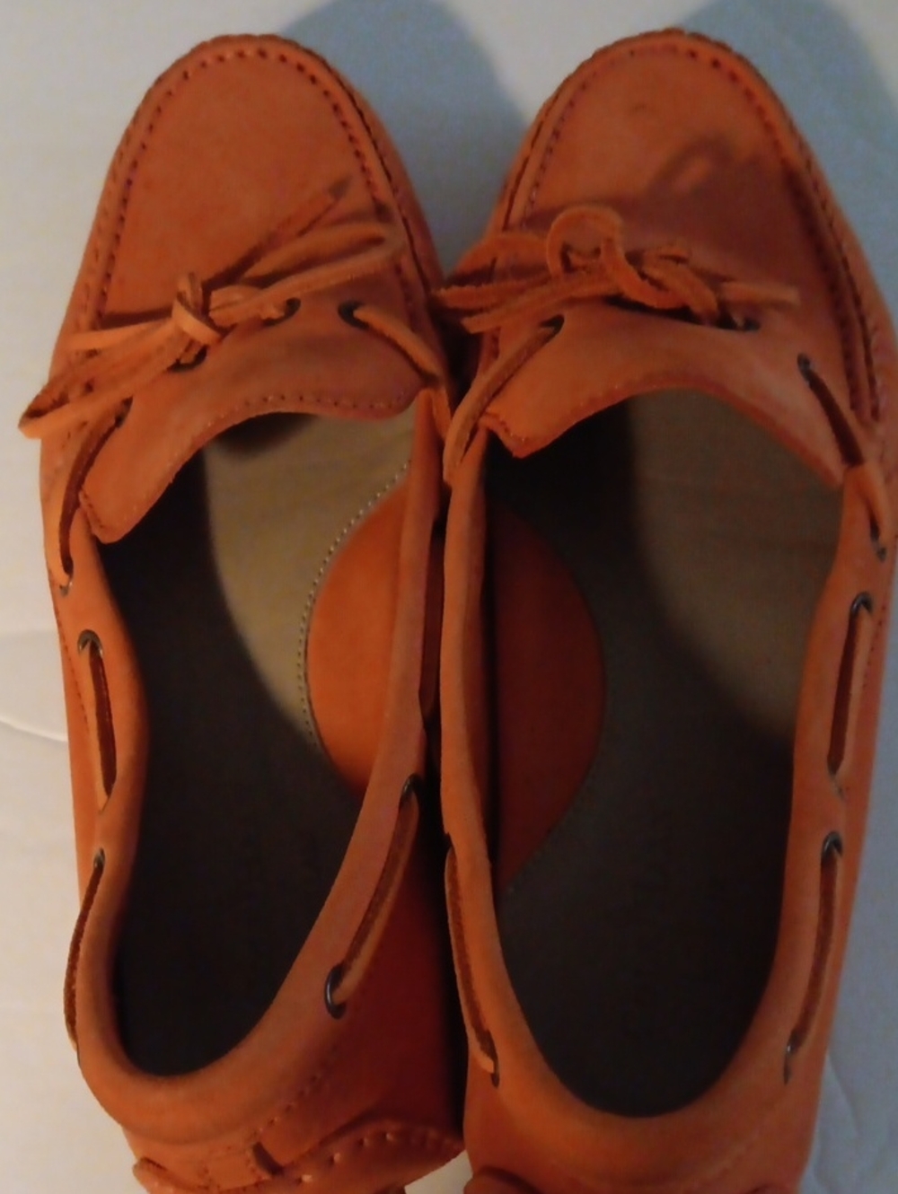 Cole Haan Orange Leather Driving Loafers